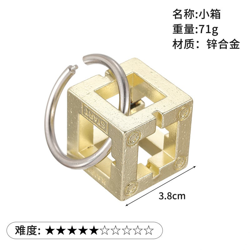 Puzzle Zinc Alloy Unlock Intelligence Release Luban Lock Educational Toys Children Nine Chain Kongming Lock Horseshoe Lock - Image 1